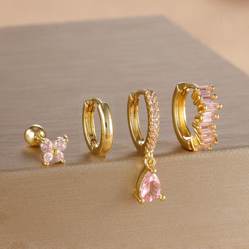 Diamond Butterfly Ear Ring Ear Clip Ear Studs Earring Set