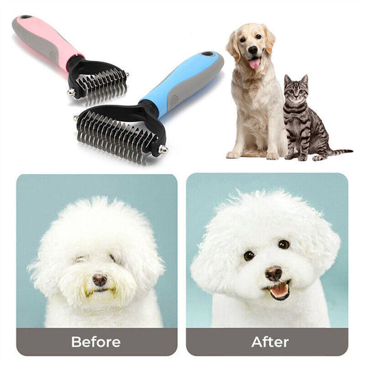 Pet Grooming Brush – Deshedding & Detangling Tool for Dogs and Cats