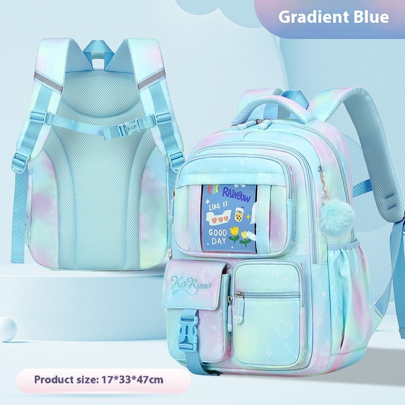 Pink Princess Primary School Student Schoolbag Children Backpack Girl Lightweight And Large Capacity