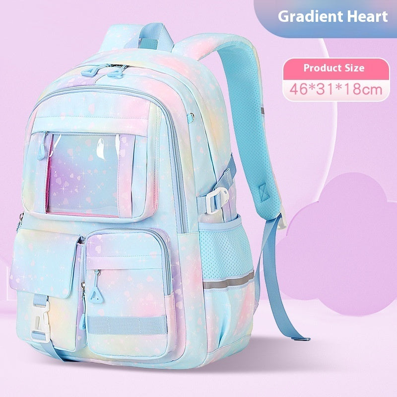 Pink Princess Primary School Student Schoolbag Children Backpack Girl Lightweight And Large Capacity