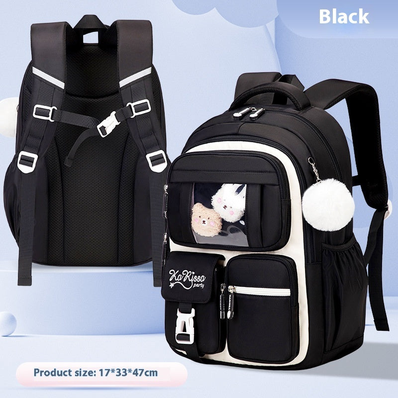 Pink Princess Primary School Student Schoolbag Children Backpack Girl Lightweight And Large Capacity