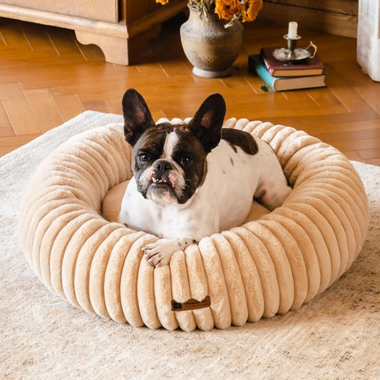Cozy Round Pet Bed – Soft Plush Donut Cushion for Dogs & Cats