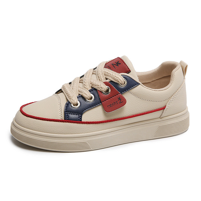 Women's Classic White & Black Sneakers – Casual & Comfortable Everyday Shoes