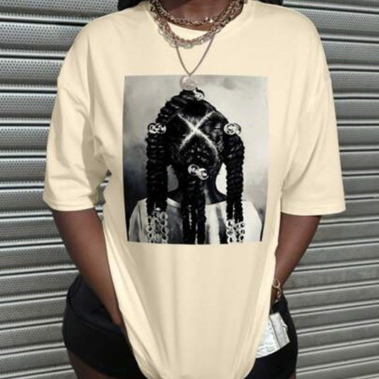“Retro Samurai Graphic T-Shirt – Vintage Apricot Unisex Tee”
