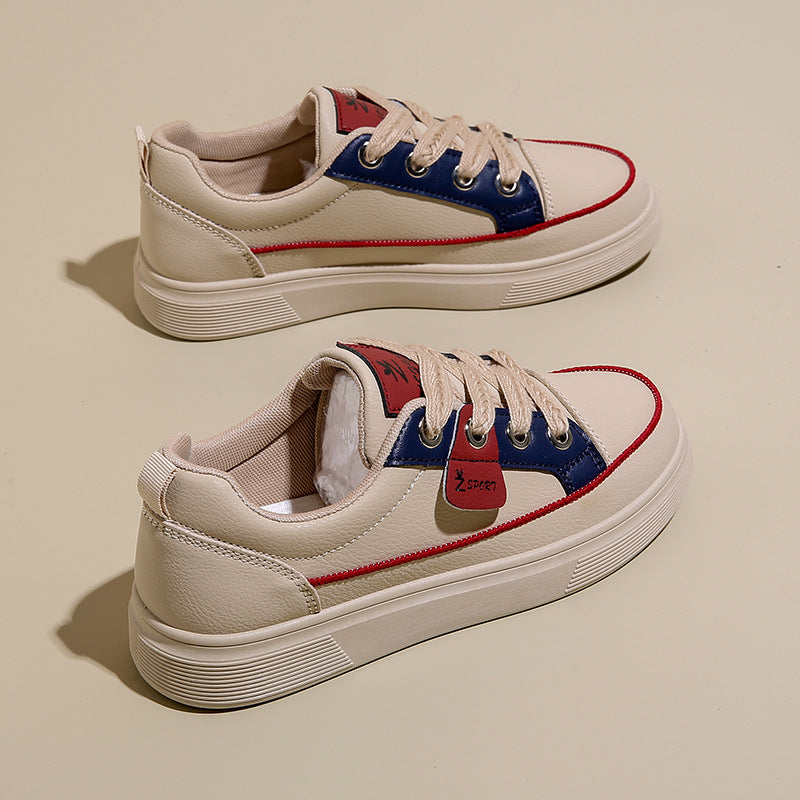 Women's Classic White & Black Sneakers – Casual & Comfortable Everyday Shoes