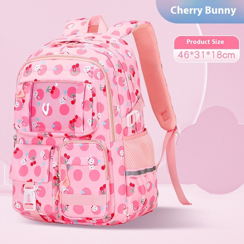 Pink Princess Primary School Student Schoolbag Children Backpack Girl Lightweight And Large Capacity