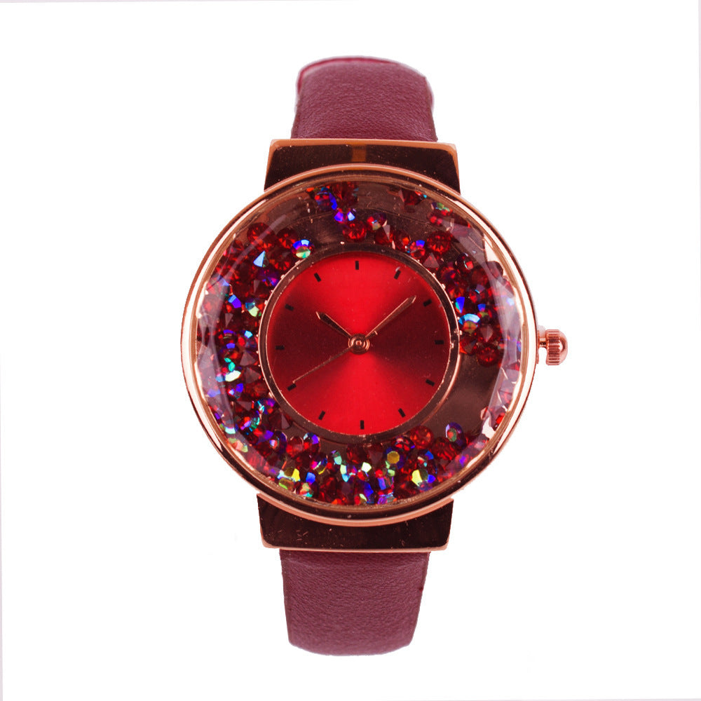 Hand Quicksand Diamond Chain Ladies Watch Set